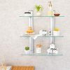 Danya B. Bathroom Shelving Unit - Decorative Wall-Mount 3-Tier Adjustable Glass