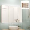 kleankin 36" x 24" Triple Door LED Bathroom Mirror Medicine Cabinet