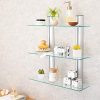 Danya B. Bathroom Shelving Unit - Decorative Wall-Mount 3-Tier Adjustable Glass