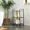 SONGMICS Bathroom Shelf, 3-Tier DIY Storage Rack, Industrial Style Extendable