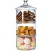 MyGift 16 inch 3 Tier Stacking Apothecary Jars, Round Glass Candy