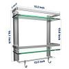 GeekDigg Bathroom Shelf, Durable Aluminum with 2 Tiers Tempered Glass