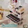 Acrylic Pink Makeup Organizer Cosmetic Drawers Large Plastic
