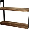 2-Tier Rustic Floating Wall Shelves for Bedroom, Kitchen