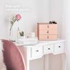 Beautify Large Mirrored Glass Rose Gold Cosmetic Makeup Jewelry Organizer