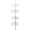 Zenna Home Never Rust Aluminum Tension Corner Caddy, Satin Chrome