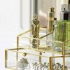 YinZhiBoo Makeup Organizer Glass Jewelry Storage with Brass Metal