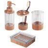 iDesign Bamboo Countertop Bath Accessory Set, Soap Dispenser Pump