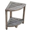 CoastalVogue Oasis 2-Tier Teak Corner Shower Shelf