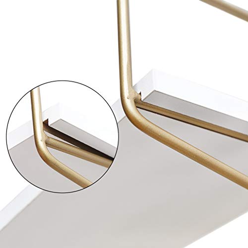 BOLUO White Floating Shelves 24 Inch 3 Tier Gold Wall Shelf for Bedroom
