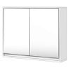 Tangkula Bathroom Medicine Cabinet, 2-Tier Wall-Mounted Storage Cabinet