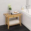 SONGMICS Bamboo Shower Bench Seat, Portable Spa Bathing Stool