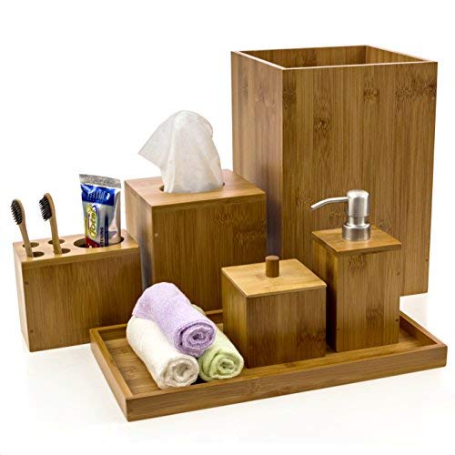 Bamboo Bathroom Accessory Set