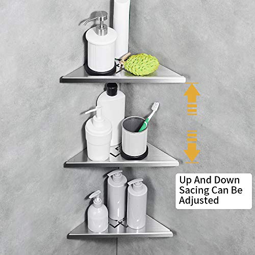 OWOFAN Shower Corner Shelf Wall Mounted 3 Tier Bathroom Corner