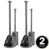 mDesign Modern Slim Compact Freestanding Plastic Toilet Bowl Brush Cleaner