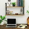 2-Tier Rustic Floating Wall Shelves for Bedroom, Kitchen