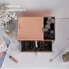 Beautify Large Mirrored Glass Rose Gold Cosmetic Makeup Jewelry Organizer