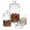 MyGift Set of 3 Clear Glass Kitchen & Bath Storage Canisters/Decorative