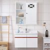 Tangkula Bathroom Cabinet, Wall-Mounted w/Single Door & Open Shelves