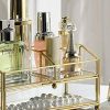 YinZhiBoo Makeup Organizer Glass Jewelry Storage with Brass Metal
