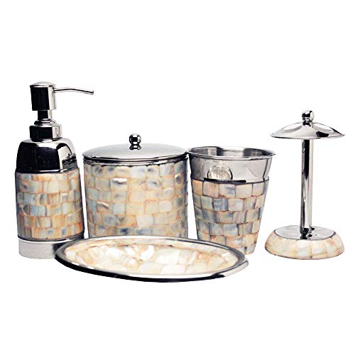 Jonesborough Collection Mother Of Pearl 5 Piece Bathroom Accessory Set
