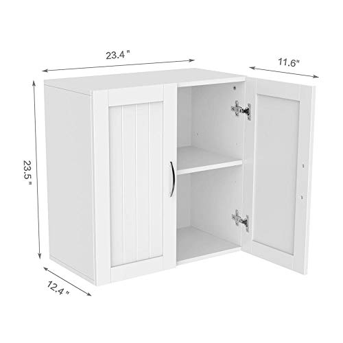 Yaheetech Bathroom Medicine Cabinet 2 Door Wall Mounted Storage Cabinet