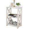 Rerii Display Shelves, Wood & Plastic Composite, 2-Tier Free Standing Shelf