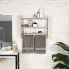 MyGift 3-Shelf Whitewashed Wall Mounted Bathroom Organizer Rack