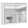 Tangkula Bathroom Medicine Cabinet, 2-Tier Wall-Mounted Storage Cabinet