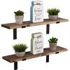 Imperative Décor Rustic Wood Floating Shelves Wall Mounted Storage Shelf