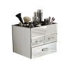 OnDisplay Miro 3 Drawer Tiered Mirrored Glass Makeup/Jewelry Organizer