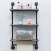 Decor with Industrial Pipe Shelf - Rustic Wall Shelf with Towel Bar for Bathroom, 3 Tiered Pipe Shelves, Wood Shelf Shelving - Vintage Style for a Retro Touch! 🛁🌿