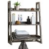 MyGift 3-Tier Torched Wood Wall-Mounted Cascading Ladder Shelves