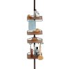 mDesign Bathroom Shower Tension Caddy for Shampoo, Conditioner, Soap