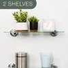 18 Inch Tempered Glass Shelf by LDR, paired with Zinc Alloy Wall
