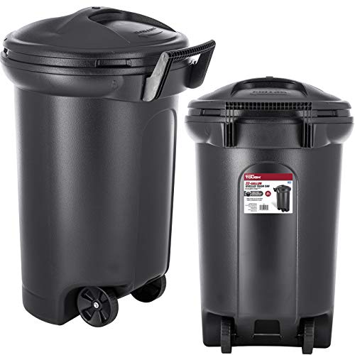 32 Gallon Wheeled Trash can Garbage Container Outdoor Plastic Waste