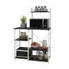 WLIVE Kitchen Baker's Rack, 4-Tier Utility Storage Shelf, Microwave Oven Stand