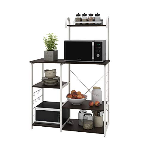 WLIVE Kitchen Baker's Rack, 4-Tier Utility Storage Shelf, Microwave Oven Stand