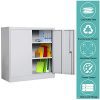 HOMCOM 36" Counter Height Metal Locking Storage Cabinet