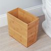iDesign Formbu Wood Wastebasket, Small Square Trash Can for Bathroom