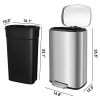 HEMBOR Trash Can, Stainless Steel Rectangular Garbage Bin