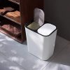 Wgch Trash Can, Plastic Trash Can with Lid Rectangle Push-Button