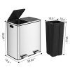 SNAN Dual Trash Can & Double 16 Gal (60L) Classification Recycle Garbage bin