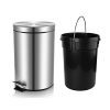 H+LUX Bathroom Trash Can with Lid Soft Close, Round Mini Trash Can