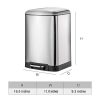 12L 3.2 Gallon Rectangular Step Kitchen Trash Can Pedal Dust