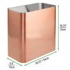 mDesign Rectangular Metal Small Trash Can Wastebasket, Garbage Container Bin