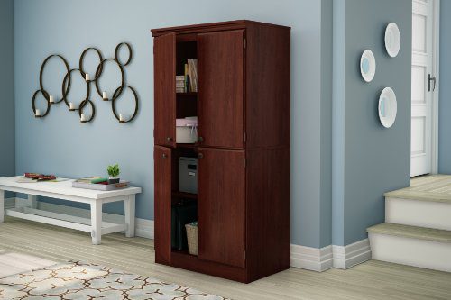 South Shore Tall 4-Door Storage Cabinet with Adjustable Shelves