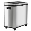 iTouchless 16 Gallon Touchless Trash Can and Recycle Bin Combo Unit