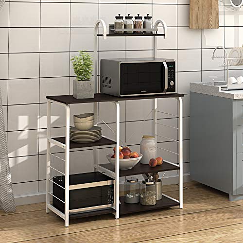 WLIVE Kitchen Baker's Rack, 4-Tier Utility Storage Shelf, Microwave Oven Stand