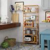 Homfa Bamboo Shelf 6 Tier, 63.4 Inches Height Free Standing Bookshelf